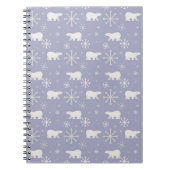 Weihnachtsmuster mit Eisbären und Schneeflocken Notizblock (Vorderseite)