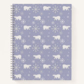 Weihnachtsmuster mit Eisbären und Schneeflocken Notizblock (Vorderseite)