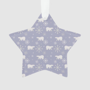 Weihnachtsmuster mit Eisbären und Schneeflocken Ornament