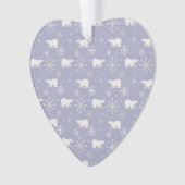 Weihnachtsmuster mit Eisbären und Schneeflocken Ornament (Vorderseite)