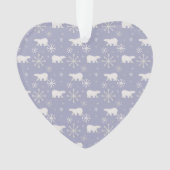 Weihnachtsmuster mit Eisbären und Schneeflocken Ornament (Vorderseite)