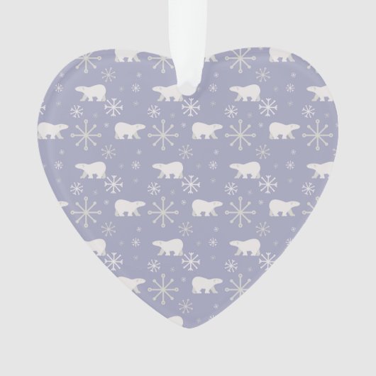 Weihnachtsmuster mit Eisbären und Schneeflocken Ornament (Vorderseite)