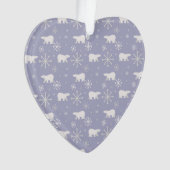 Weihnachtsmuster mit Eisbären und Schneeflocken Ornament (Vorderseite)