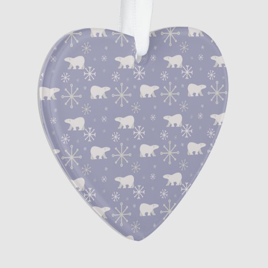 Weihnachtsmuster mit Eisbären und Schneeflocken Ornament (Vorderseite)