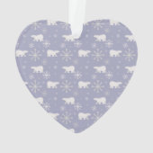 Weihnachtsmuster mit Eisbären und Schneeflocken Ornament (Rückseite)