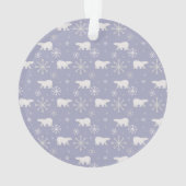 Weihnachtsmuster mit Eisbären und Schneeflocken Ornament (Rückseite)