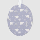 Weihnachtsmuster mit Eisbären und Schneeflocken Ornament (Vorderseite)