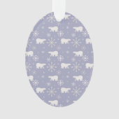 Weihnachtsmuster mit Eisbären und Schneeflocken Ornament (Vorderseite)