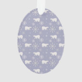 Weihnachtsmuster mit Eisbären und Schneeflocken Ornament (Rückseite)