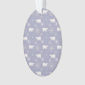 Weihnachtsmuster mit Eisbären und Schneeflocken Ornament (Vorderseite)