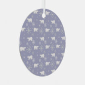 Weihnachtsmuster mit Eisbären und Schneeflocken Ornament Aus Metall (Vorderseite Rechts)