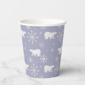 Weihnachtsmuster mit Eisbären und Schneeflocken Pappbecher (Rückseite)