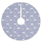 Weihnachtsmuster mit Eisbären und Schneeflocken Polyester Weihnachtsbaumdecke (Vorderseite)