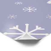 Weihnachtsmuster mit Eisbären und Schneeflocken Poster (Ecke)