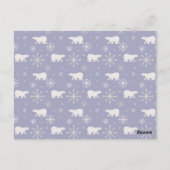 Weihnachtsmuster mit Eisbären und Schneeflocken Postkarte (Rückseite)