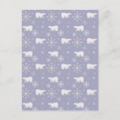 Weihnachtsmuster mit Eisbären und Schneeflocken Postkarte (Vorderseite)