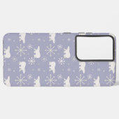 Weihnachtsmuster mit Eisbären und Schneeflocken Samsung Galaxy Hülle (Rückseite (Horizontal))