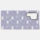 Weihnachtsmuster mit Eisbären und Schneeflocken Samsung Galaxy Hülle (Rückseite (Horizontal))
