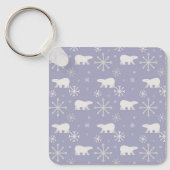 Weihnachtsmuster mit Eisbären und Schneeflocken Schlüsselanhänger (Vorderseite)