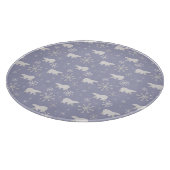 Weihnachtsmuster mit Eisbären und Schneeflocken Schneidebrett (Ecke)