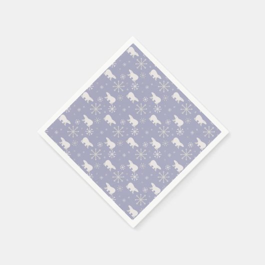Weihnachtsmuster mit Eisbären und Schneeflocken Serviette (Ecke)