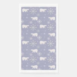 Weihnachtsmuster mit Eisbären und Schneeflocken Serviette