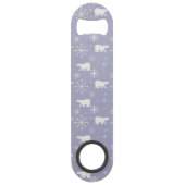 Weihnachtsmuster mit Eisbären und Schneeflocken Speed Flaschenöffner (Vorderseite)