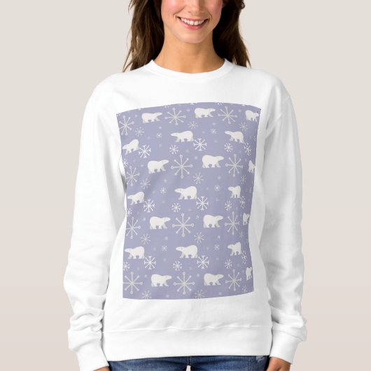 Weihnachtsmuster mit Eisbären und Schneeflocken Sweatshirt (Vorderseite)