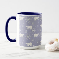 Weihnachtsmuster mit Eisbären und Schneeflocken