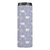 Weihnachtsmuster mit Eisbären und Schneeflocken Thermosbecher (Rückseite)
