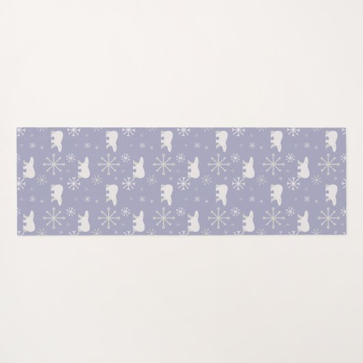 Weihnachtsmuster mit Eisbären und Schneeflocken Yogamatte (Rückseite (Horizontal))