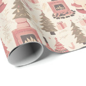 Weihnachtsmuster mit Geschenken, Bäumen und dem We Geschenkpapier (Rolleneckpunkt)