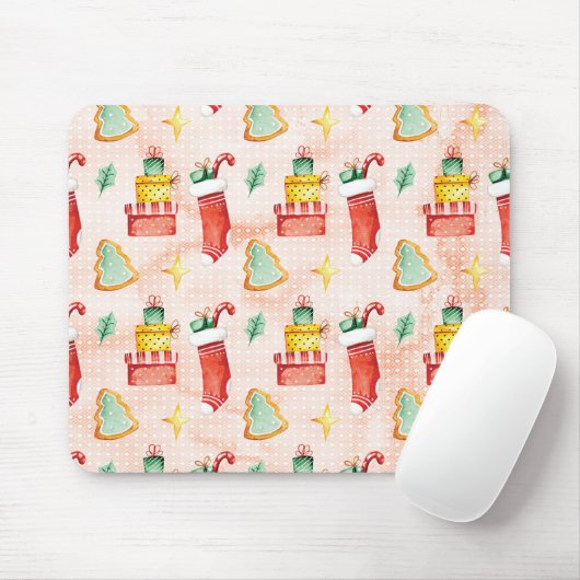 Weihnachtsmuster mit Geschenken Mousepad (Mit Mouse)