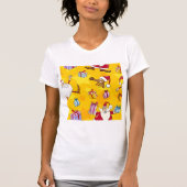 Weihnachtsmuster mit Geschenken und Sternen T-Shirt (Vorderseite)