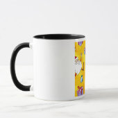 Weihnachtsmuster mit Geschenken und Sternen Tasse (Links)