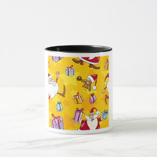 Weihnachtsmuster mit Geschenken und Sternen Tasse