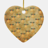 Weihnachtsmuster mit Glocken Keramik Ornament (Hinten)