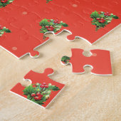 Weihnachtsmuster mit Holly Berry Pflanze Puzzle (Seite)