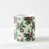 Weihnachtsmuster mit Holly-Blätter und Red Berry Kaffeetasse (Mittel)