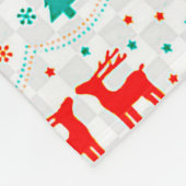 Weihnachtsmuster mit Rentier Fleecedecke (Ecke)
