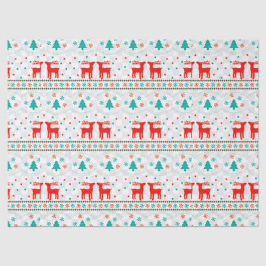 Weihnachtsmuster mit Rentier Seidenpapier (Vorderseite)