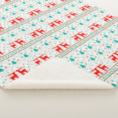 Weihnachtsmuster mit Rentier Sherpadecke (3/4)
