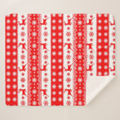 Weihnachtsmuster mit Rentier und Schneeflocken Sherpadecke (Vorderseite (Horizontal))