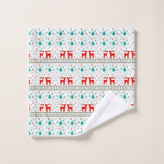 Weihnachtsmuster mit Rentier Waschlappen (Waschlappen)