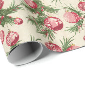 Weihnachtsmuster mit rosafarbenen Ornamenten und P Geschenkpapier (Rolleneckpunkt)