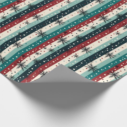 Weihnachtsmuster mit Schneeflocken Geschenkpapier (Ecke)