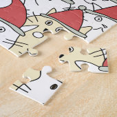 Weihnachtsmuster mit vielen lustigen Katzen Puzzle (Seite)