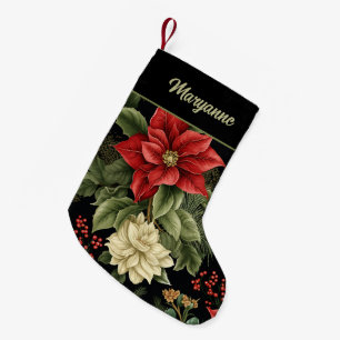 Weihnachtsmuster mit Vintage-Weihnachtsstern auf b Kleiner Weihnachtsstrumpf