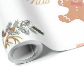 Weihnachtsmuster mit Weihnachtsbaumkeksen Geschenkpapier (Rolleneckpunkt)