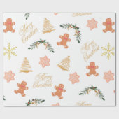 Weihnachtsmuster mit Weihnachtsbaumkeksen Geschenkpapier (Flach)